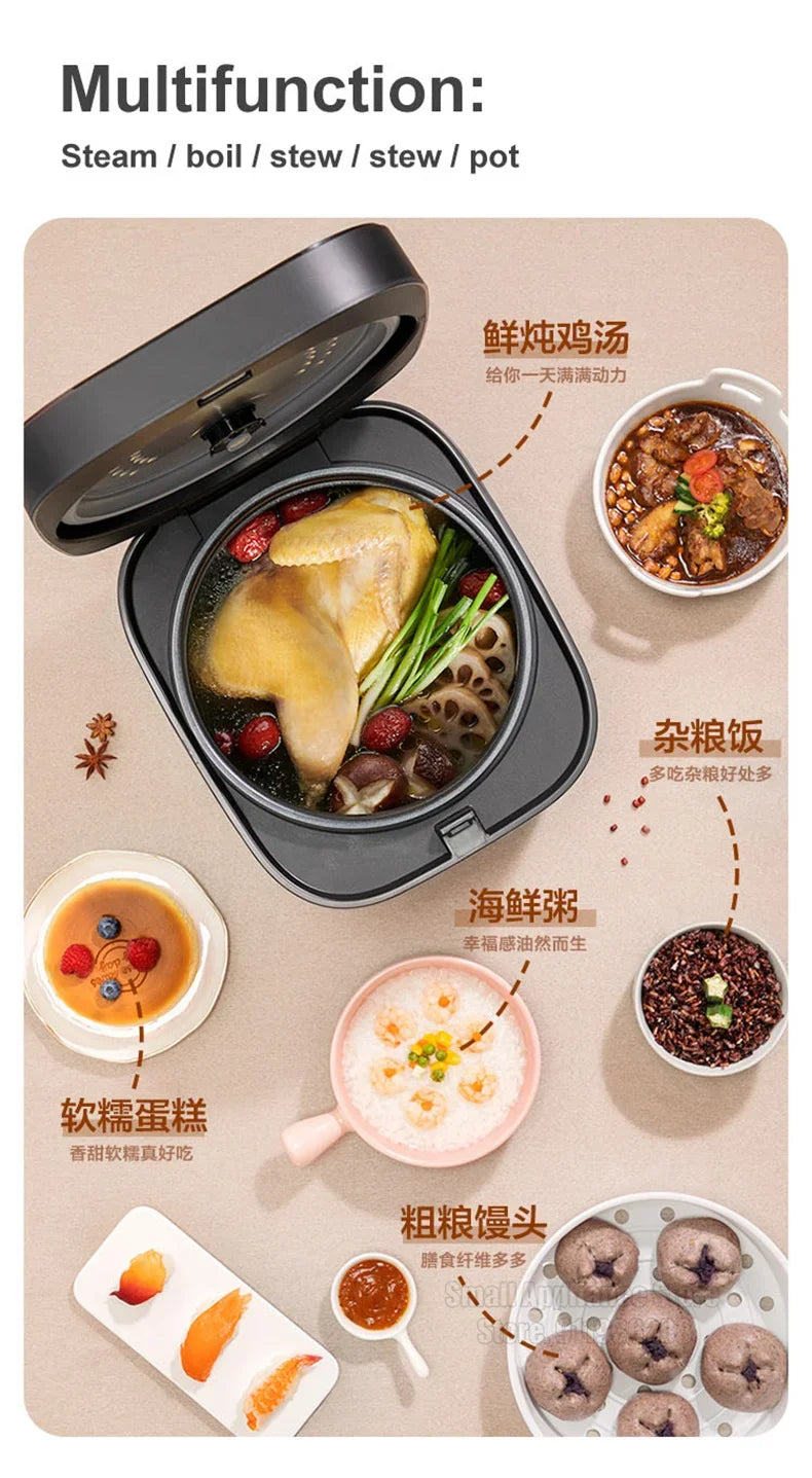 SUPOR 4L Rice Cooker Automatic Household Kitchen Electric Cooking Machine 2-8 People Food Warmer Steamer For Dormitory