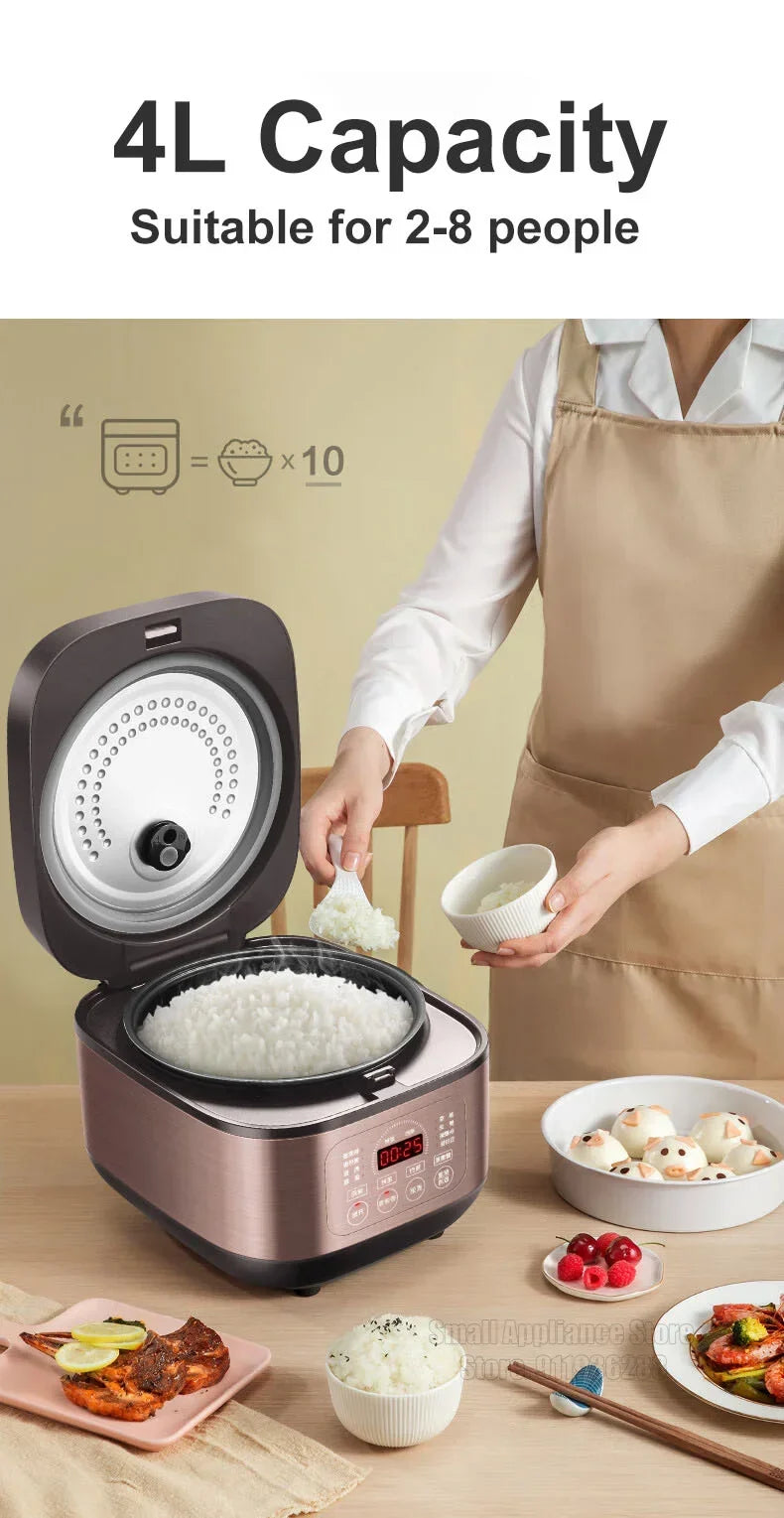 SUPOR 4L Rice Cooker Automatic Household Kitchen Electric Cooking Machine 2-8 People Food Warmer Steamer For Dormitory