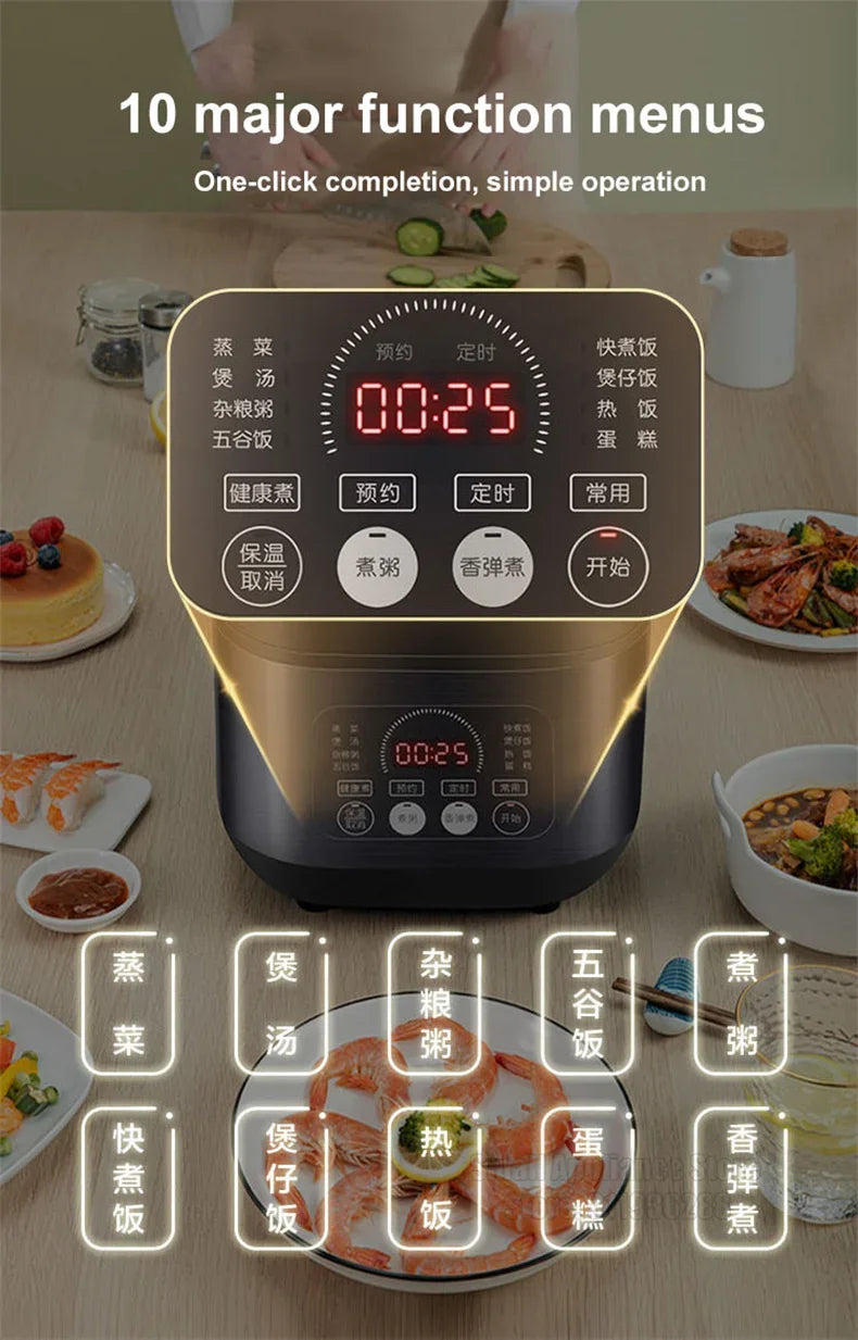 SUPOR 4L Rice Cooker Automatic Household Kitchen Electric Cooking Machine 2-8 People Food Warmer Steamer For Dormitory