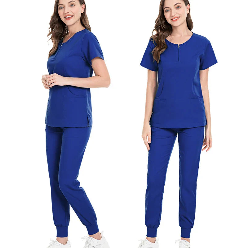 Surgical Uniforms Woman Scrub Set Medical Nurse Beauty Salon Workwear Clinical Scrubs Top + Pant Spa Doctor Nursing