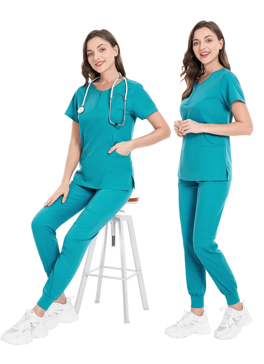 Surgical Uniforms Woman Scrub Set Medical Nurse Beauty Salon Workwear Clinical Scrubs Top + Pant Spa Doctor Nursing