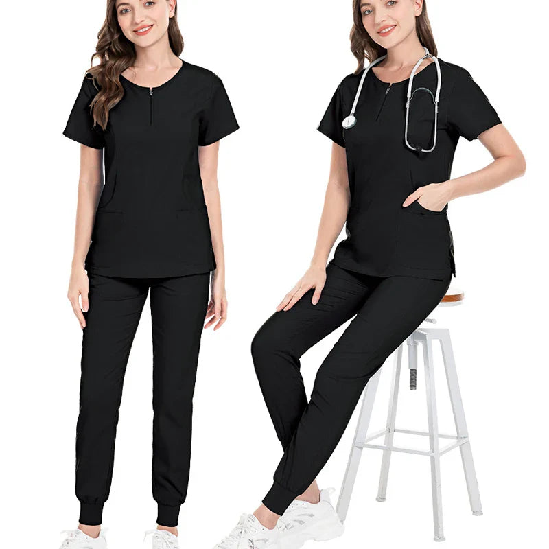 Surgical Uniforms Woman Scrub Set Medical Nurse Beauty Salon Workwear Clinical Scrubs Top + Pant Spa Doctor Nursing