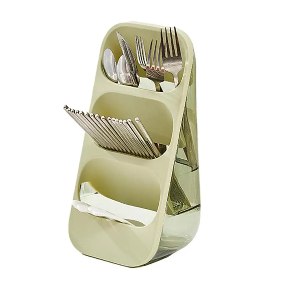 Three-section Slant-insert Design Outdoor Utensil Holder Cutlery Caddy Flatware Spoon Fork Storage Utensil Caddy