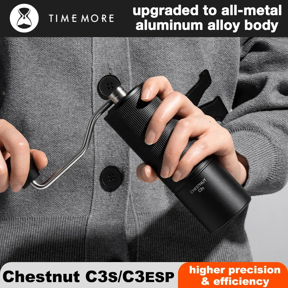 TIMEMORE Chestnut C3S / C3ESP Manual Coffee Grinder Upgrade All-metal Body & Anti-slip Design Portable Grinder S2C Burr