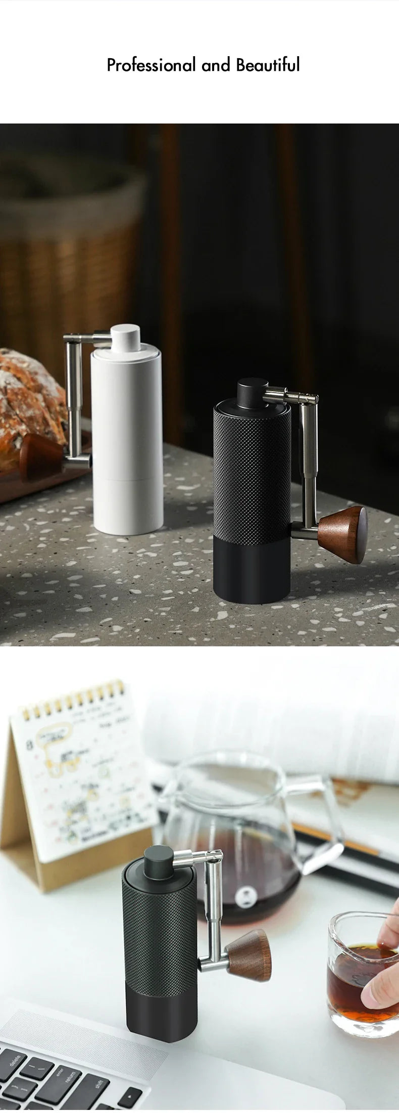 TIMEMORE Nano3 Manual Coffee Grinder Hand-Cranked Mill Precision Grinding with S2C660 Burrs Folding Crank