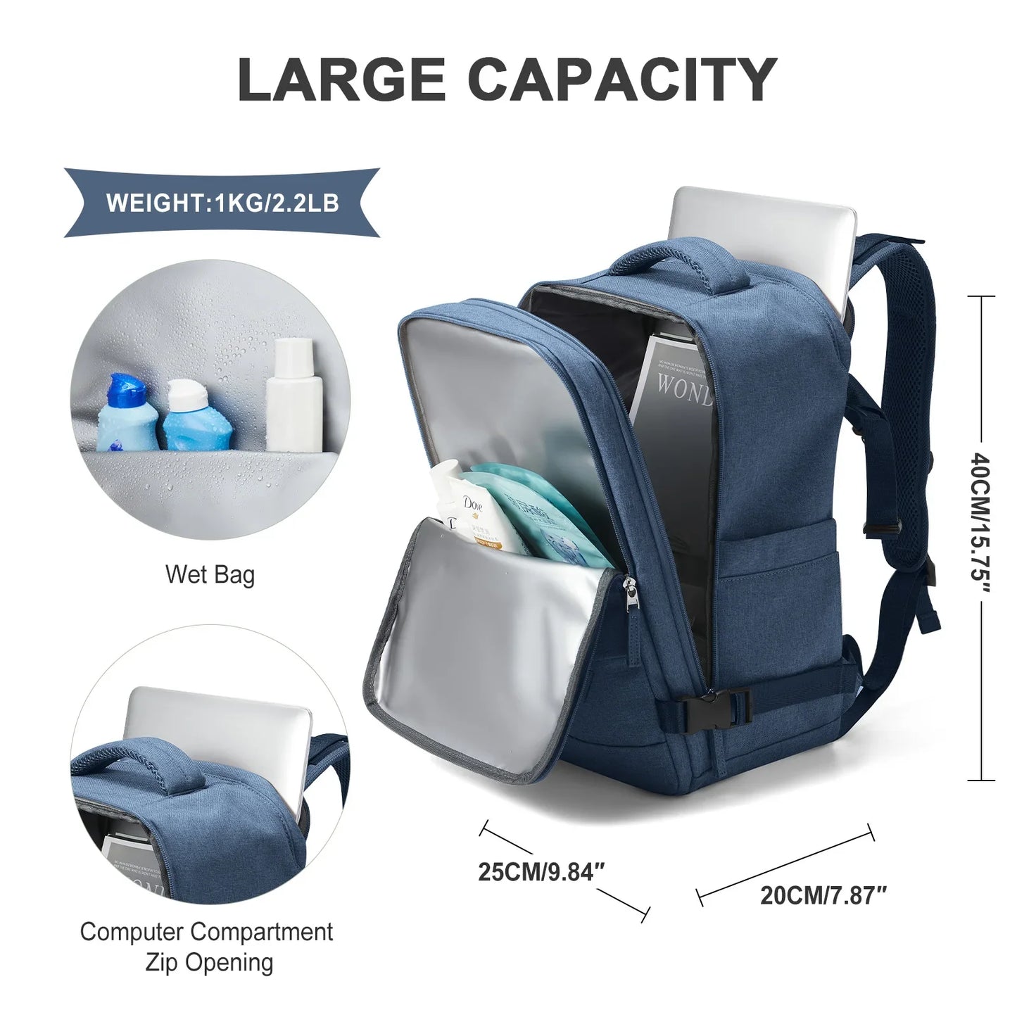 Travel Backpack Short Distance Airplane Ryanair Cabin Bag 40x20x25 Backpack Women Men leisure School Laptop Bag Carry