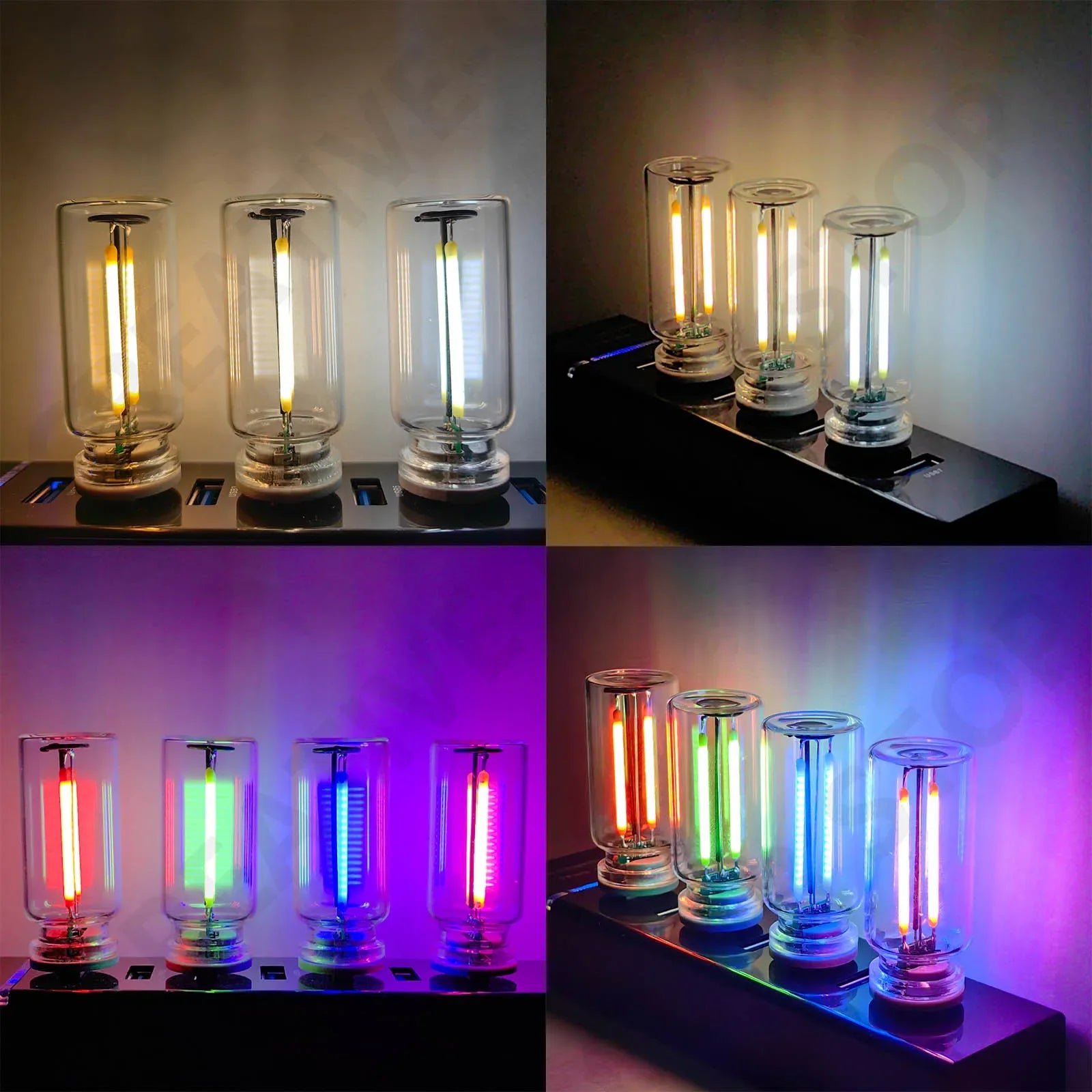 USB Touch Control LED Night Light Atmosphere Light Edison Bulb Incandescent Lamp LED Filament Light Bulb Bedroom