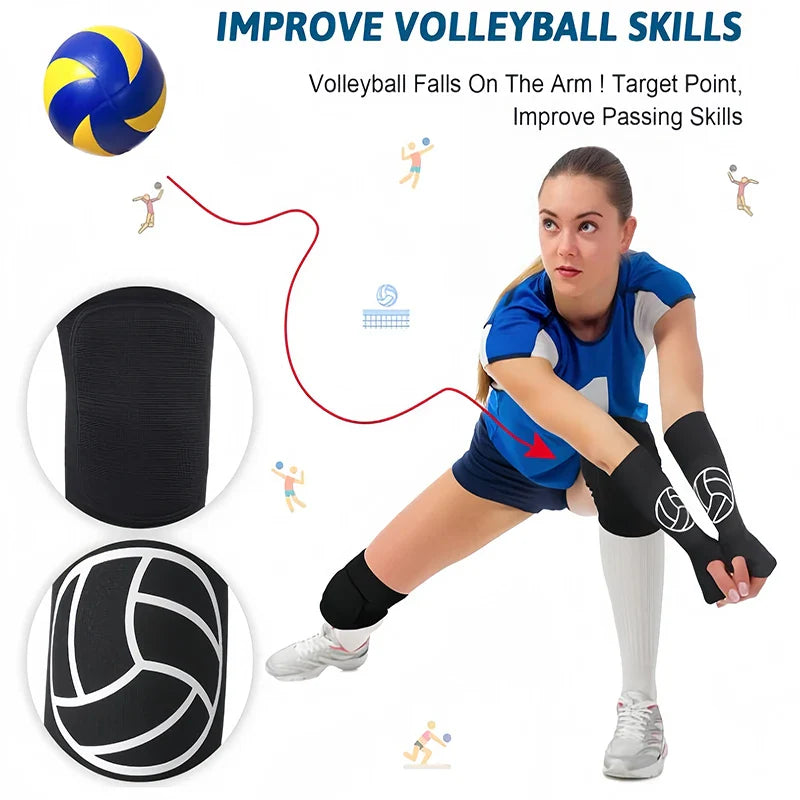 Volleyball Arm Sleeves and Knee Pad Elastic Knee Protector Thickened Sponge Support Protection Pad for Girl Women Teens