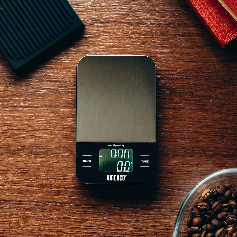 WACACO Exagram Coffee Scale with Timer 0.1g Precise Graduation Portable Pocket Scale with Silicone Pad Batteries