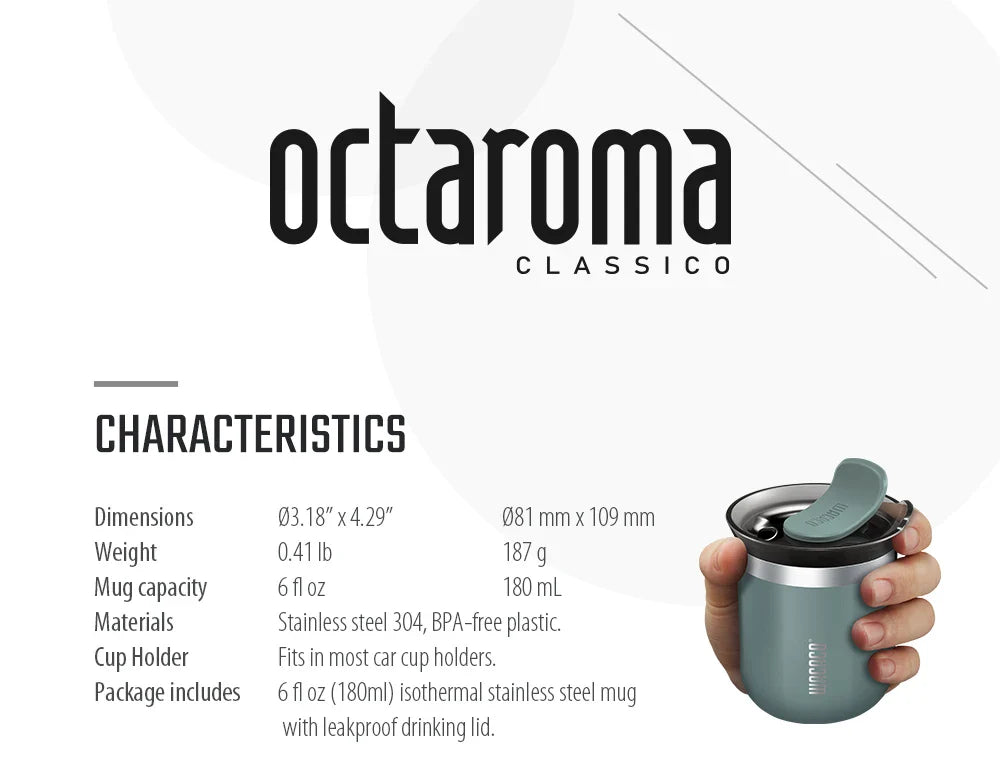 WACACO Octaroma Vacuum Insulated Coffee Mug Double-wall Stainless Steel Travel Tumbler 6/10/15 fl oz thermo Valentines