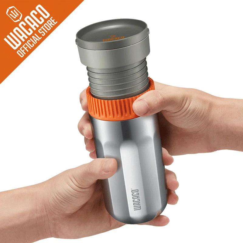 WACACO Pipamoka All-in-one Vacuum Pressured Portable Coffee Maker Insulated Travel Mug Hand Powered and Pressure Brewer