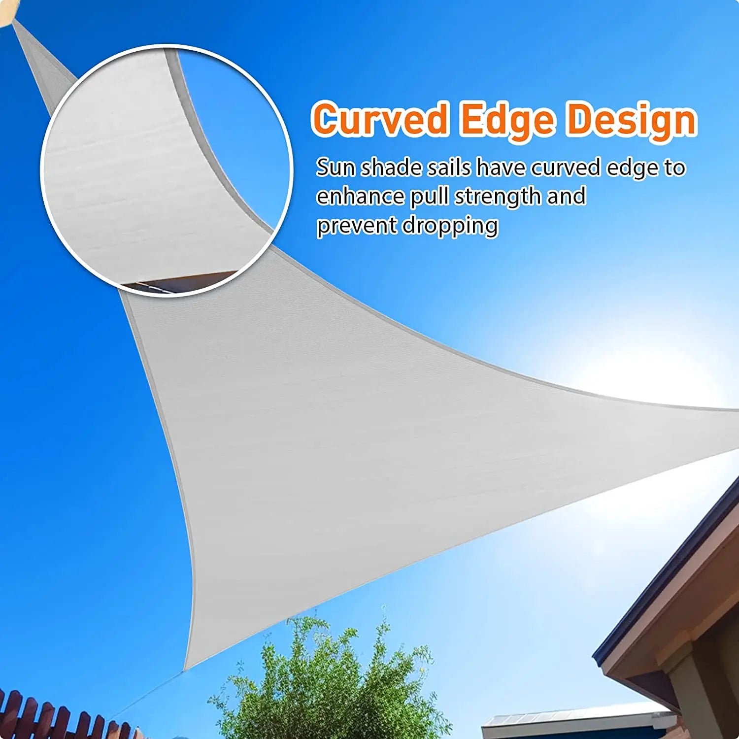 Waterproof Triangle Sun Shade Sail Canopy 98% UV Block Sun Shelters For Outdoor Facility&Activities Backyard Awning