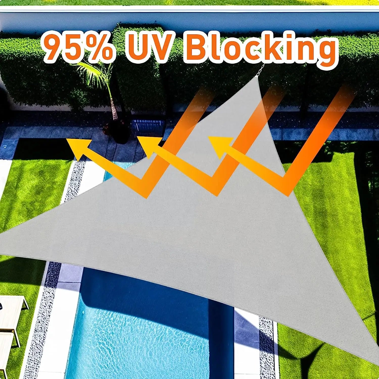 Waterproof Triangle Sun Shade Sail Canopy 98% UV Block Sun Shelters For Outdoor Facility&Activities Backyard Awning