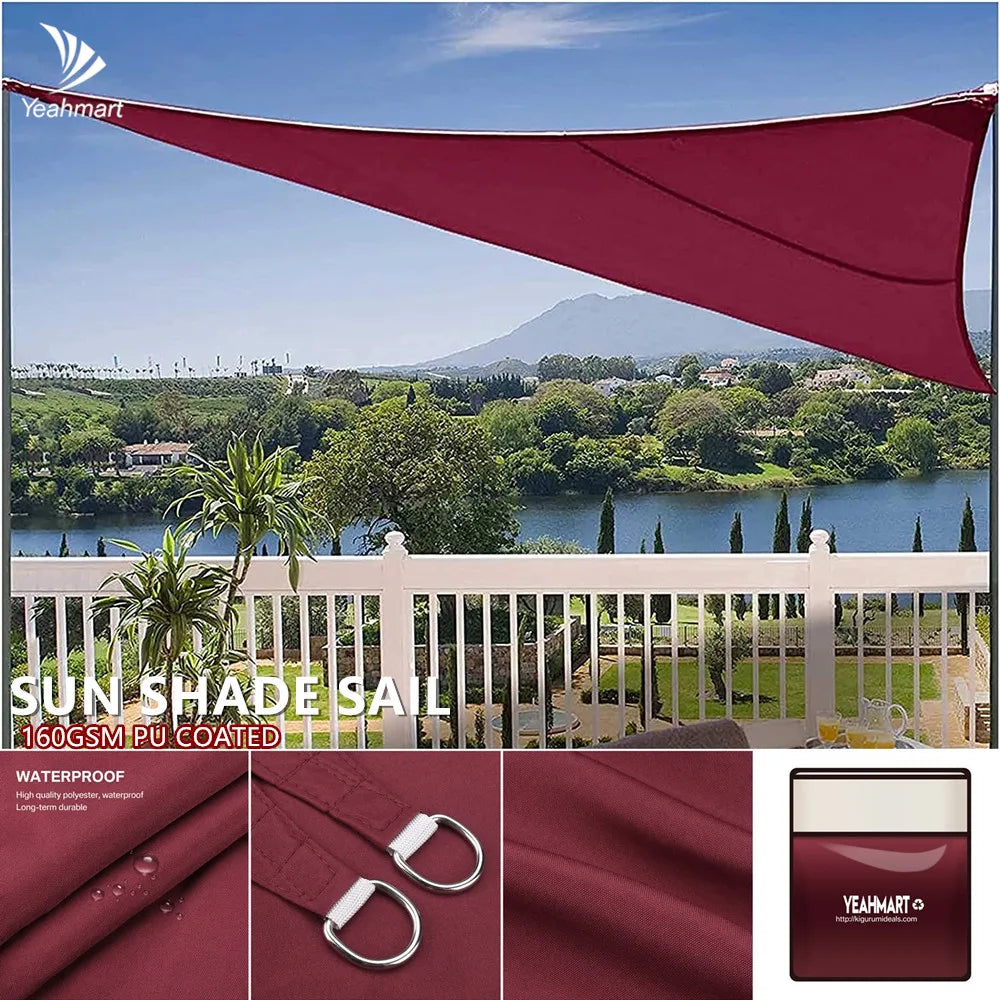 Waterproof Triangle Sun Shade Sail Canopy 98% UV Block Sun Shelters For Outdoor Facility&Activities Backyard Awning