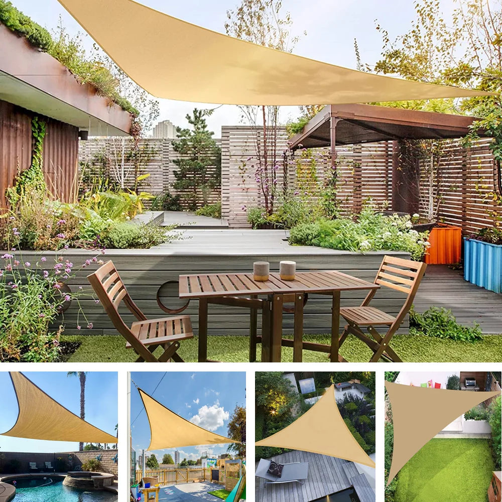 Waterproof Triangle Sun Shade Sail Canopy 98% UV Block Sun Shelters For Outdoor Facility&Activities Backyard Awning