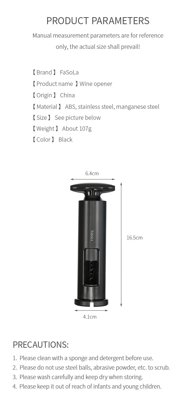 Wine Bottle Opener Multi-Functional Manual Wine Bottle Opener for Household Champagne Bottle Opener Wine Opener - black