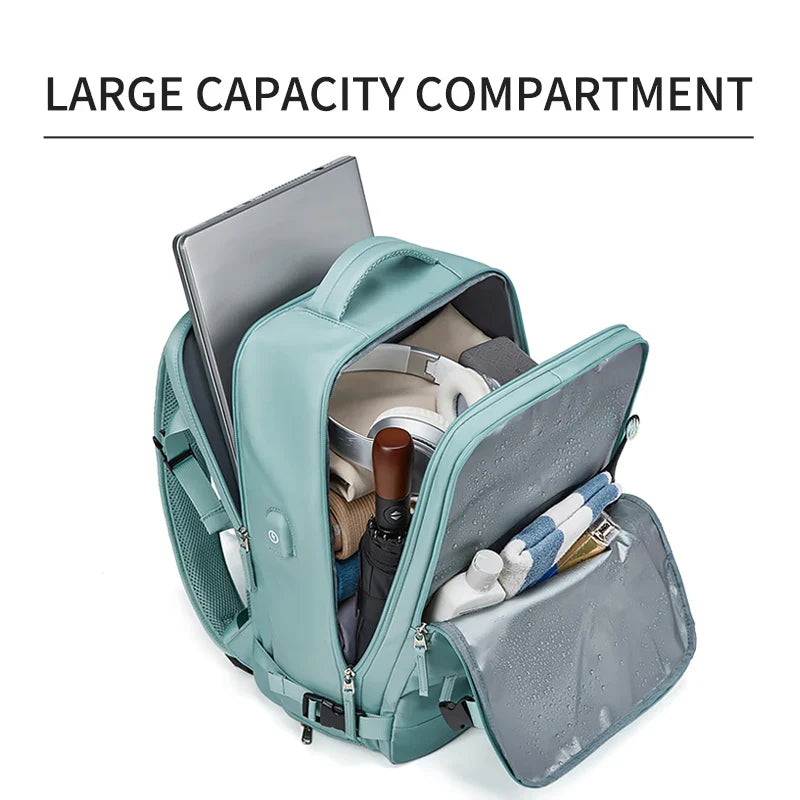 Women Laptop Backpack 15.6inch Teenage girl USB charging school Backpack Independent Shoe bag travel Backpack outdoor