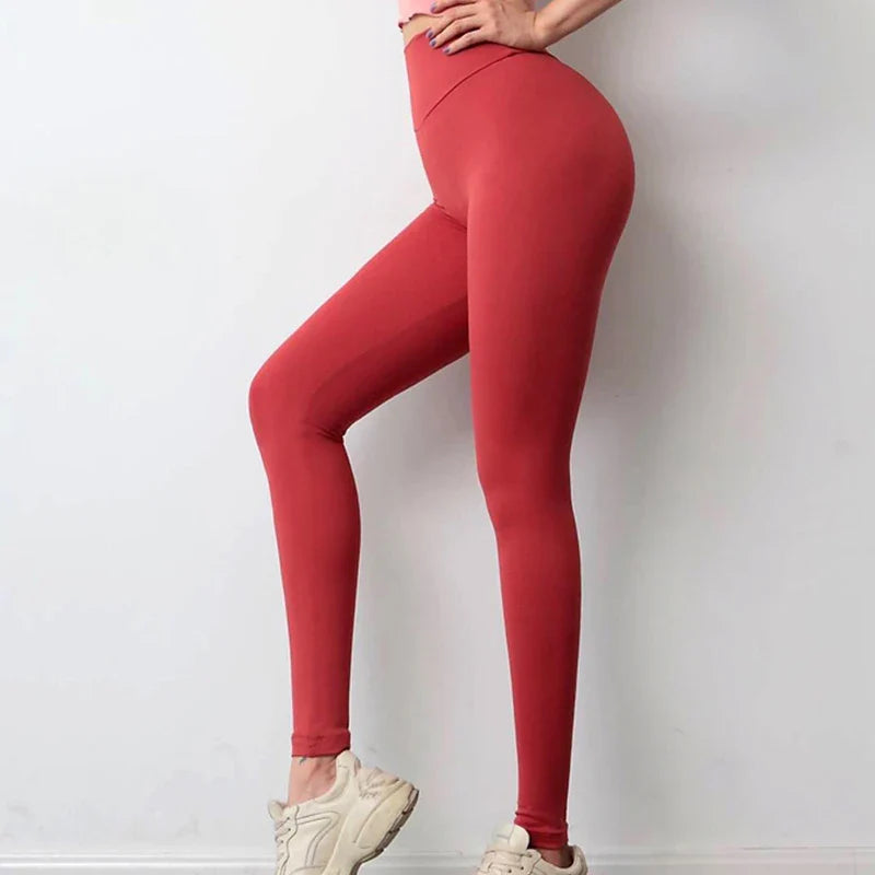 Women Sport Fitness Leggings High Waist Elastic Sexy Solid Yoga Pants Training Running Gym Quick Dry Breathable