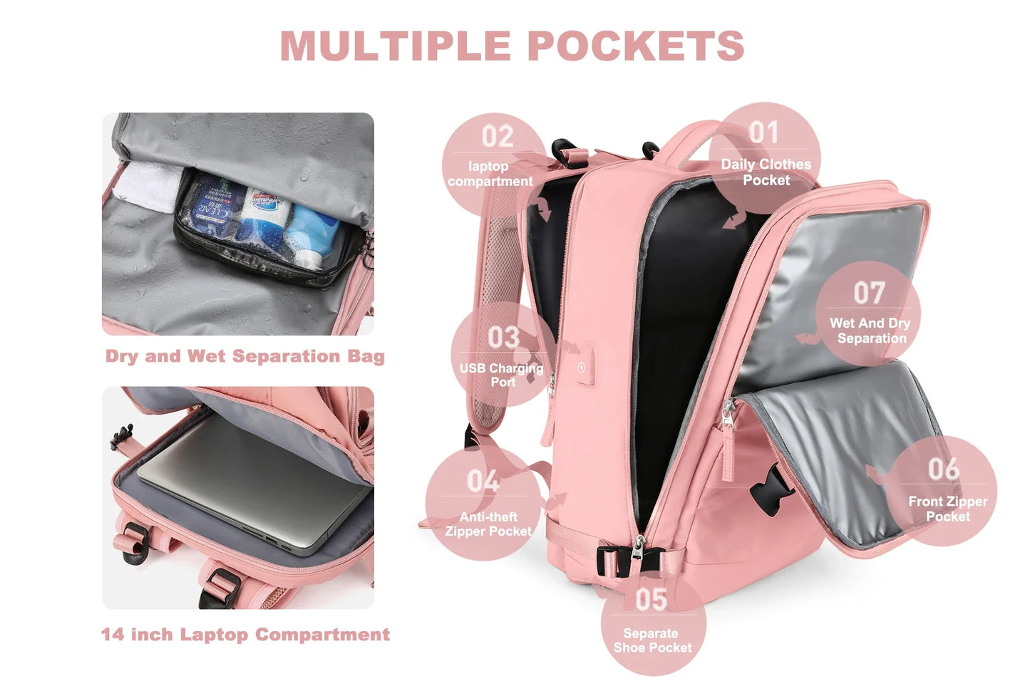 Women Travel Backpack Wizzair Cabin Backpack 40x30x20 Airplane Large Capacity Waterproof Casual Bag Suitcase Laptop