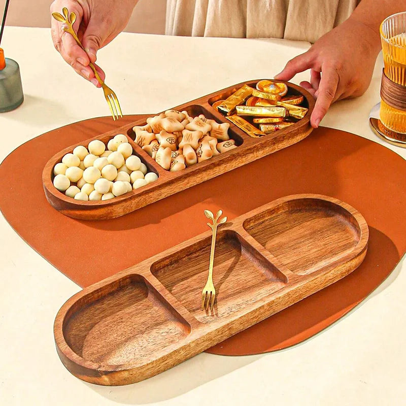 Wooden Tray Breakfast Food Dinner Plate Dessert Plate Nut And Fruit Cake Plate Snack Western Steak Kitchen Seasoning